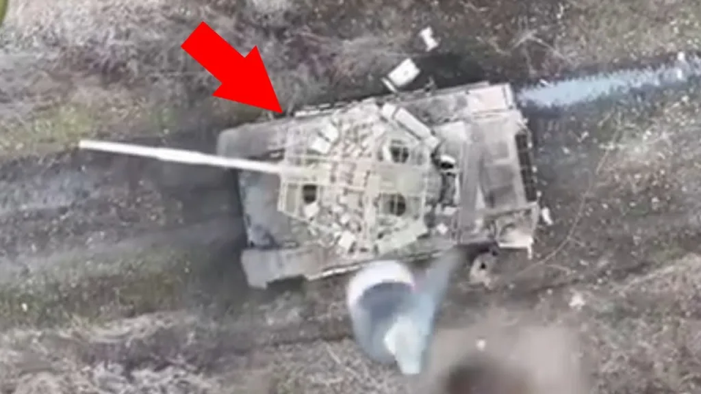 Cope Cage on T-72B3 Fails To Protect Against Grenade