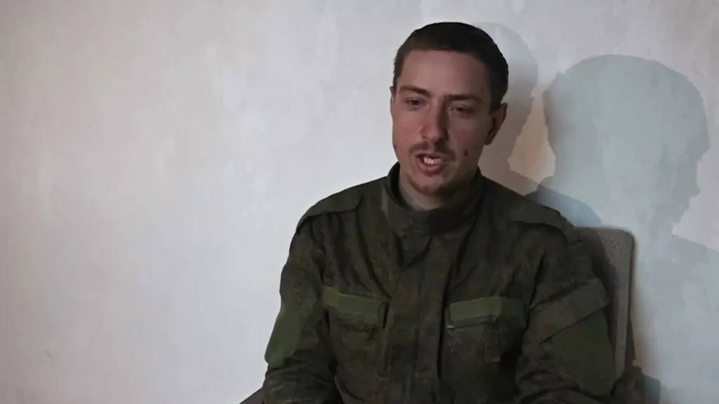 The captured commander of the 350th branch of the motorized rifle regiment from St. Petersburg