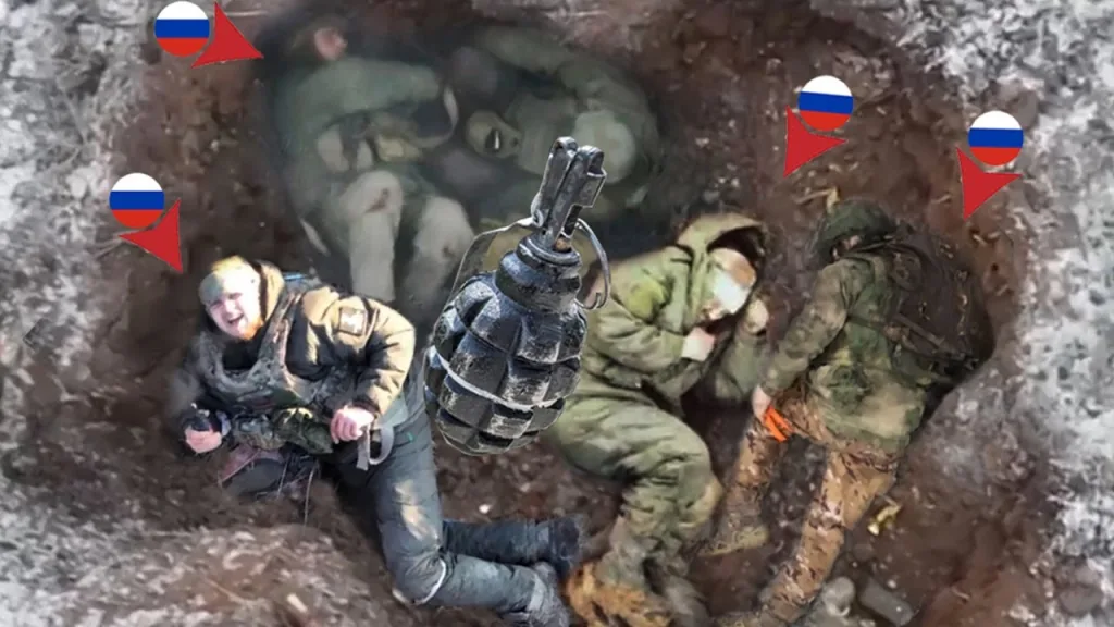 Horrible Attack! Ukrainian FPV drones ruthlessly blow up Russian soldiers on frozen foxhole