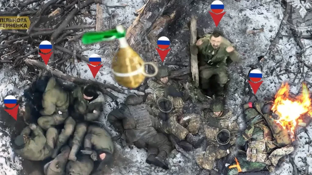 Horrible! Ukrainian FPV drone brutally blow up entire Russian soldier in foxhole Avdiivka