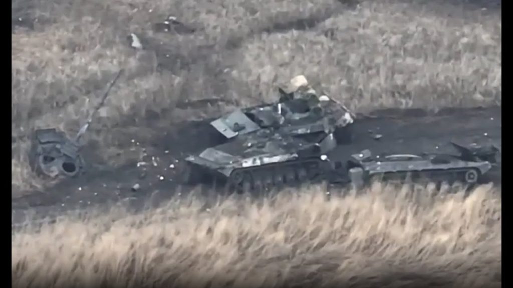 Multiple Destroyed Russian Vehicles Near Kupiansk (Tanks and BMPs)