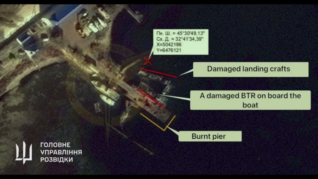 Satellite Imagery Shows Two Damaged Transport Boats After Marine Drone Strike in Crimea