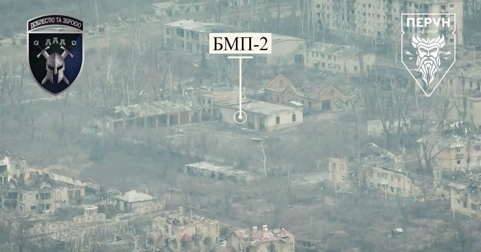 17:57 Kamikaze drones discovered and destroyed the enemy BMP-2 in a closed room in Bakhmut. VIDEO 2 1443