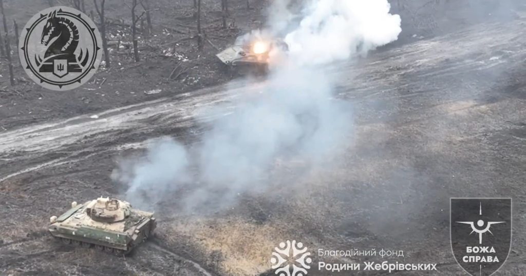 12:42 "Bradley" An M2A2 shoots an enemy BMP-2 at point-blank range near Avdievka. VIDEO 7 14115