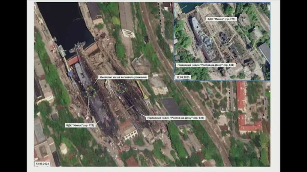 Satellite Imagery of Kilo Submarine and Ropucha Landing Ship Destroyed at Sevastopol by Storm Shadow