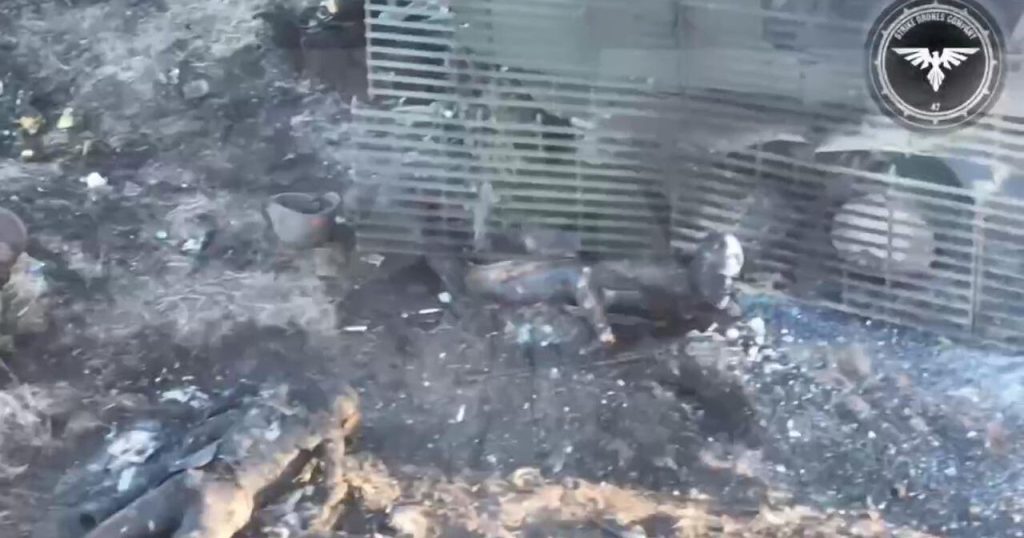 18:29 The charred bodies of the occupiers are lying near a just shot down Russian armored personnel carrier. VIDEO 7 43947